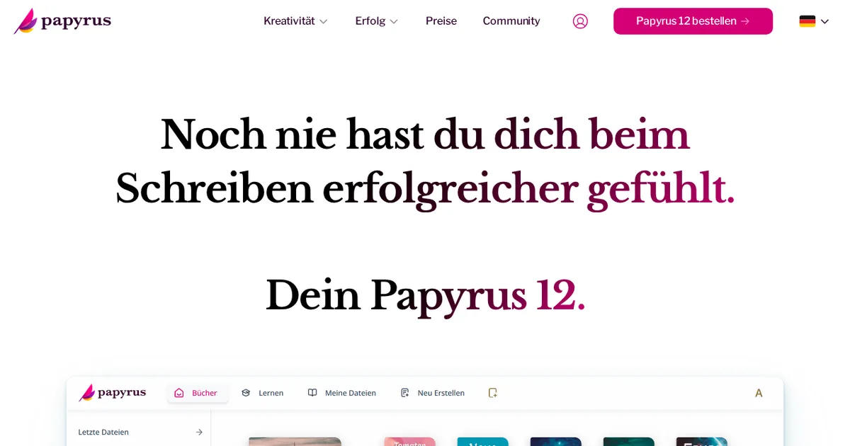 Screenshot von Papyrus Autor