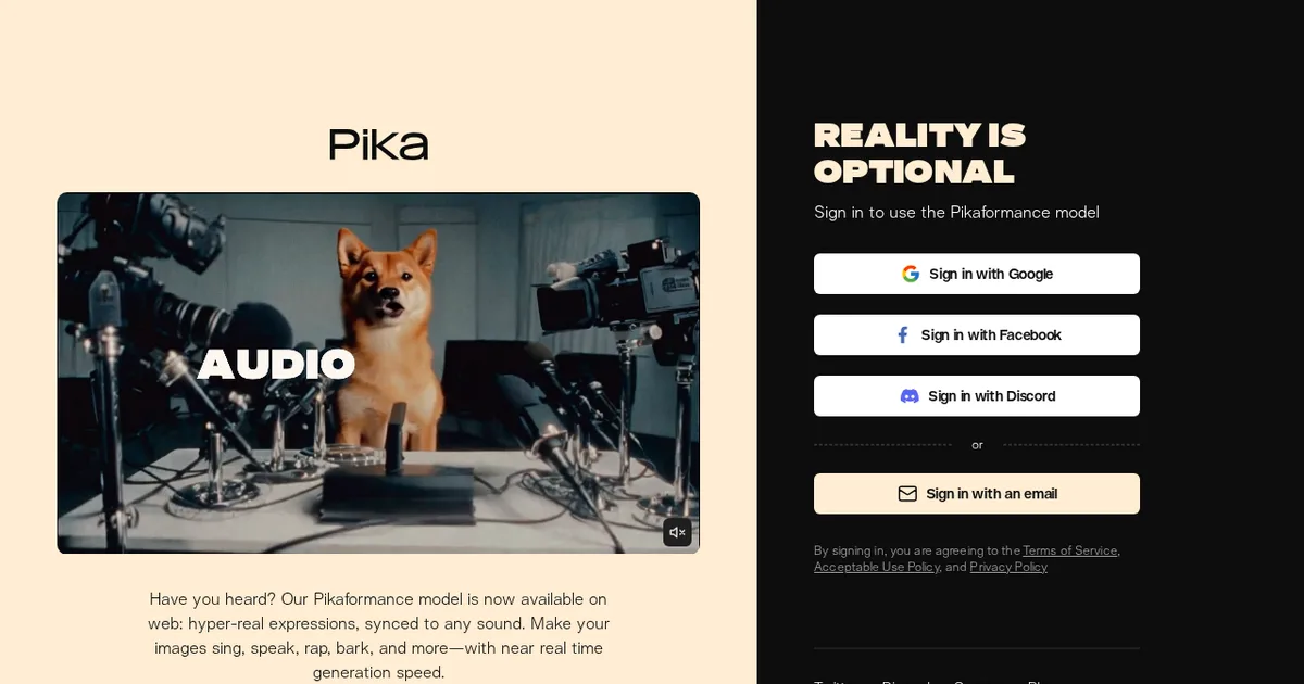Screenshot von Pika