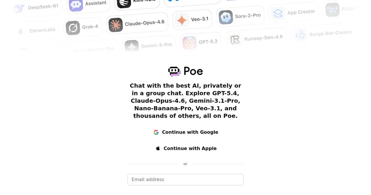 Screenshot von Poe by Quora
