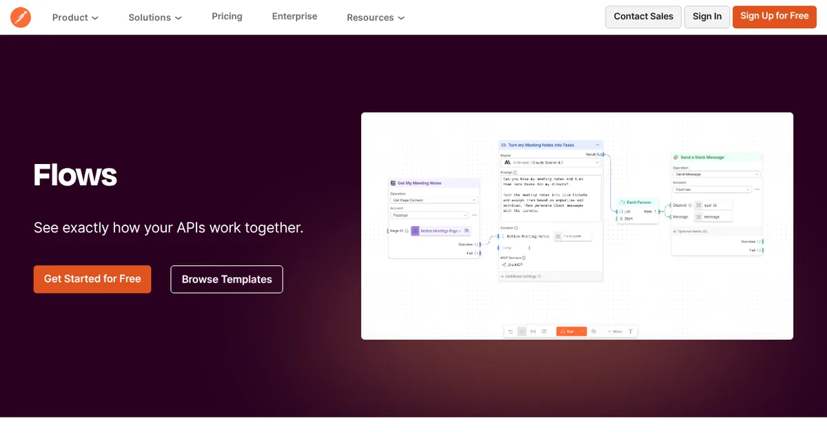 Screenshot von Postman Flows