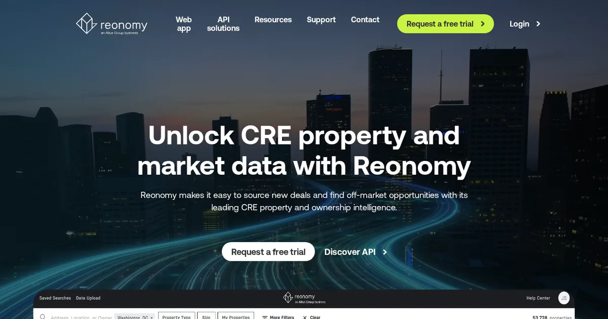 Screenshot von Reonomy