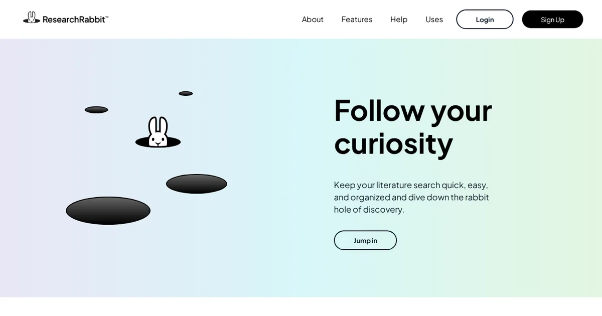Screenshot von Research Rabbit