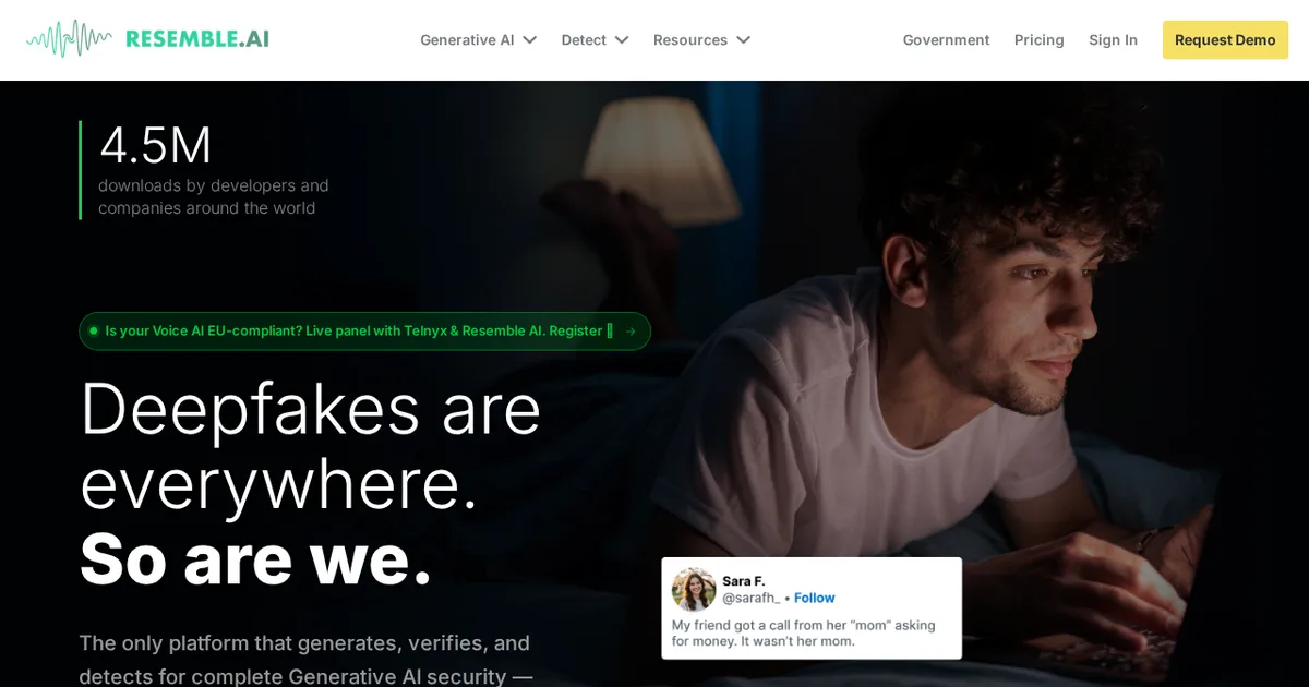 Screenshot von Resemble AI