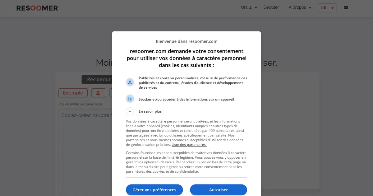 Screenshot von Resoomer
