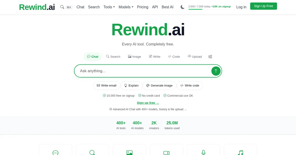 Screenshot von Rewind AI