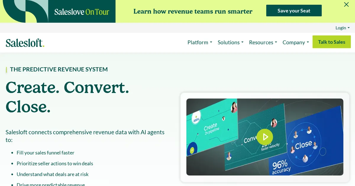 Screenshot von Salesloft