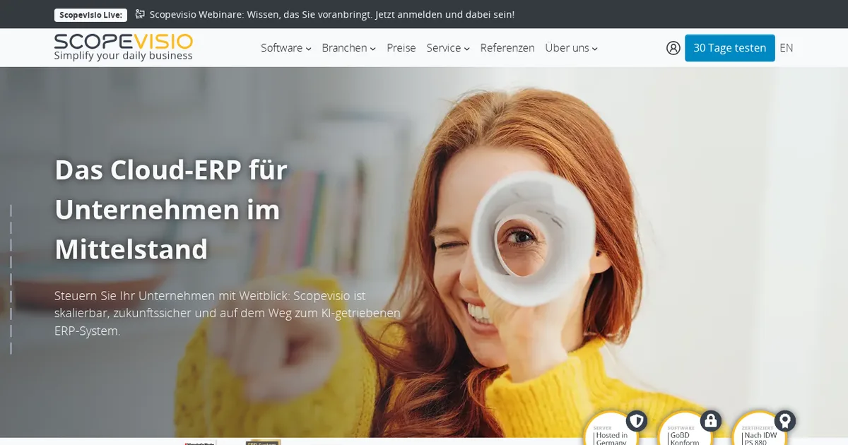 Screenshot von Scopevisio