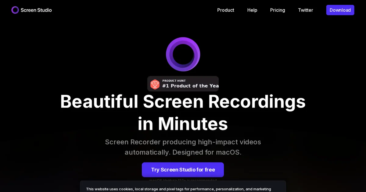 Screenshot von Screen Studio