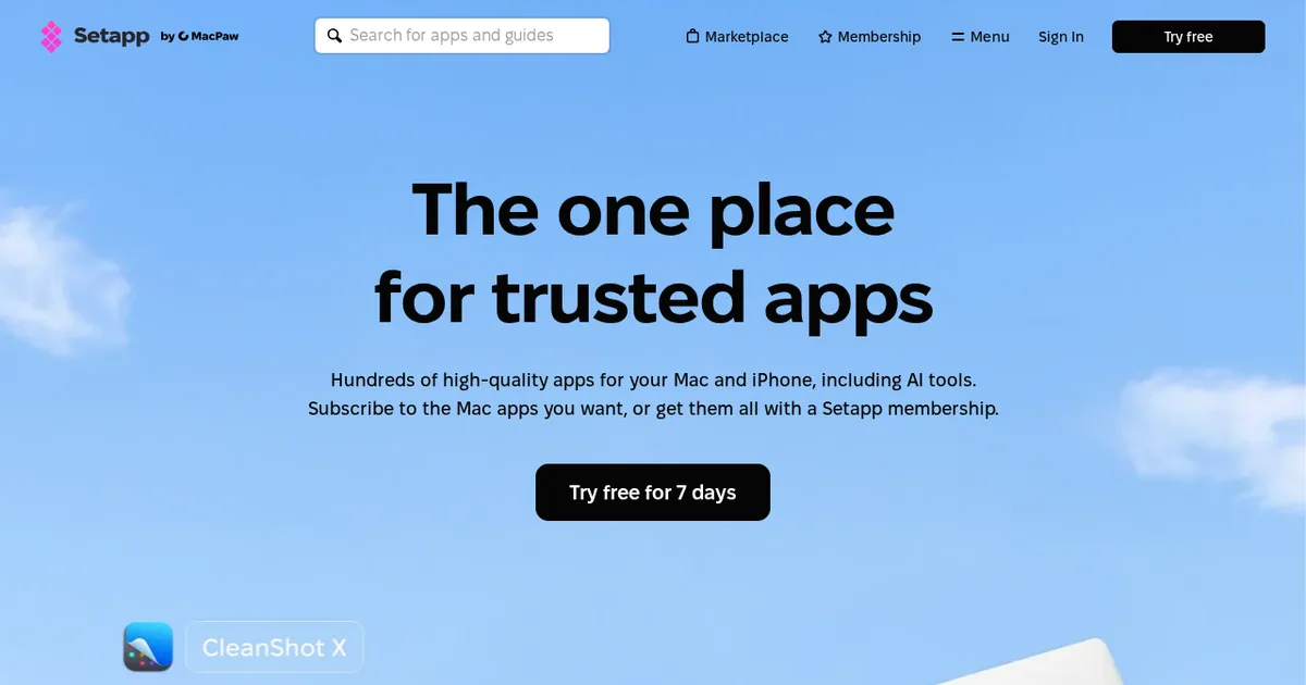 Screenshot von Setapp