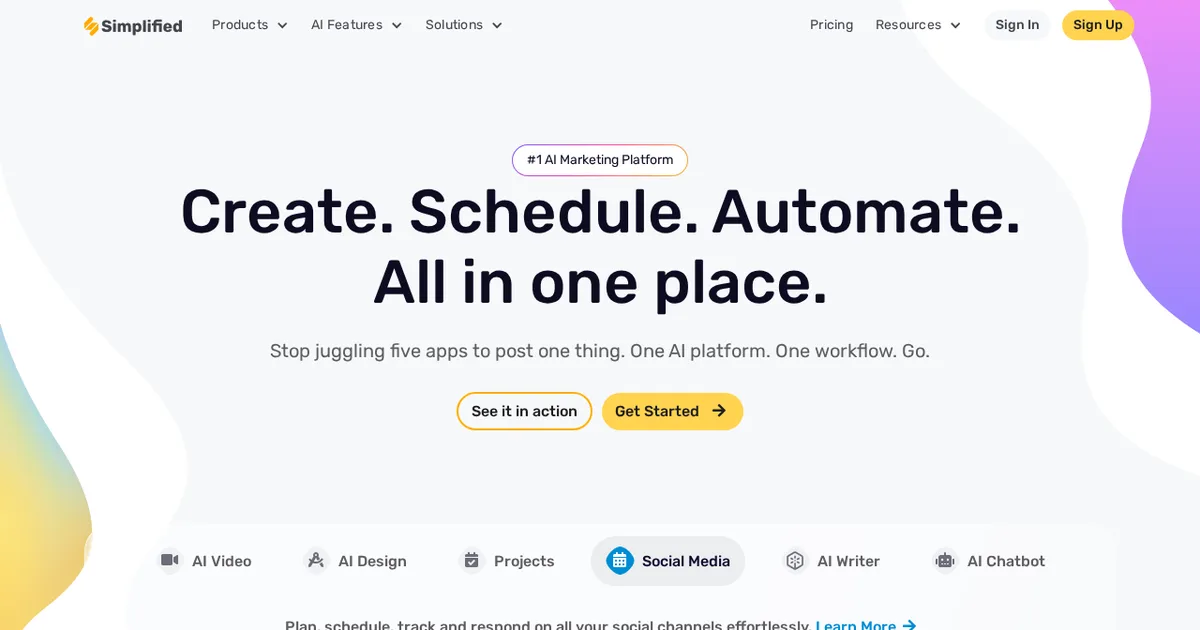 Screenshot von Simplified AI