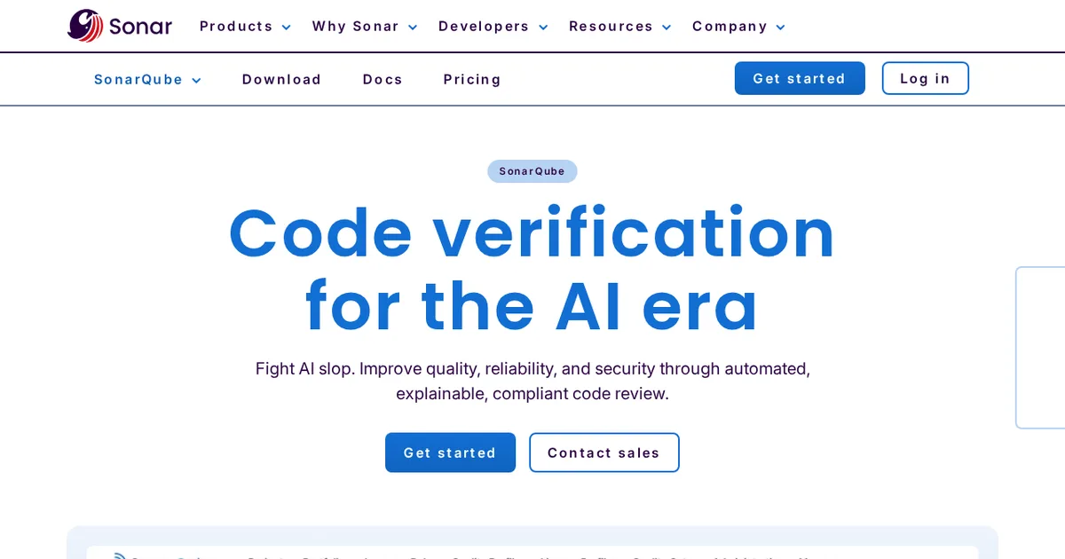 Screenshot von SonarQube AI