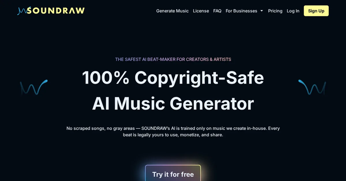 Screenshot von Soundraw