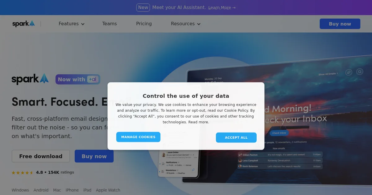Screenshot von Spark Mail