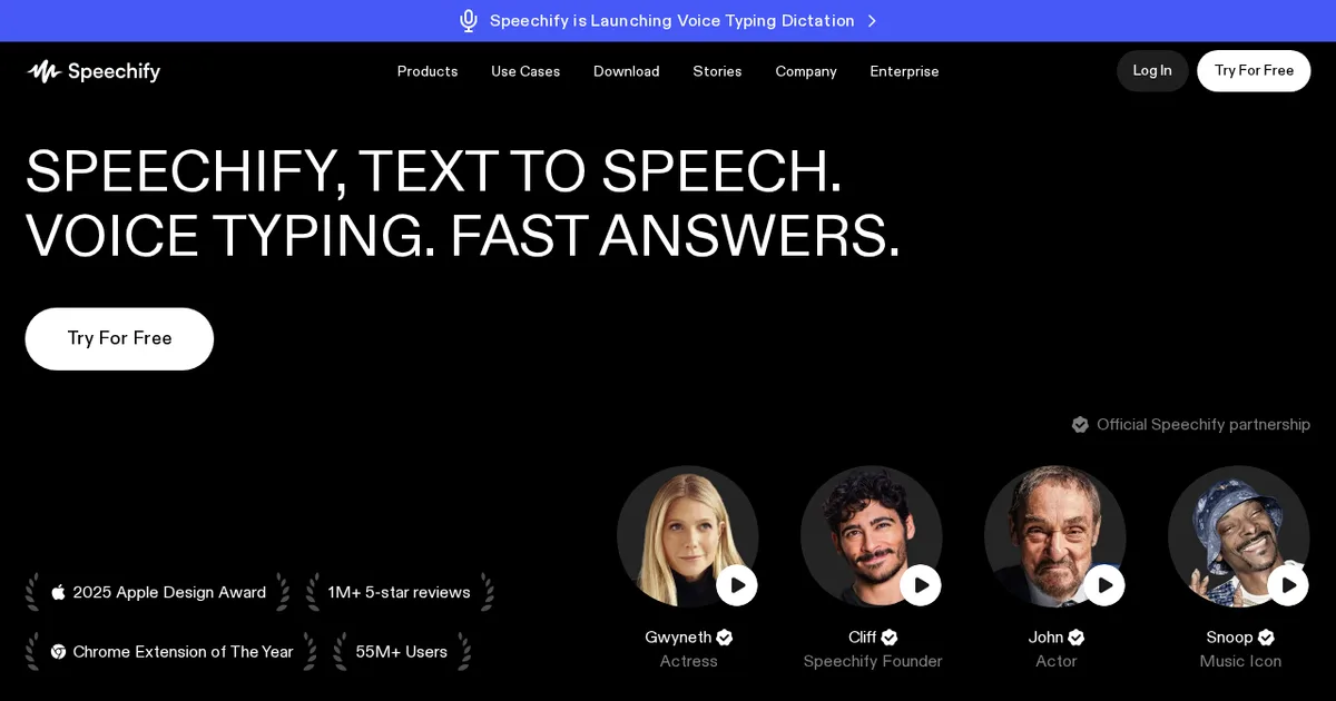 Screenshot von Speechify