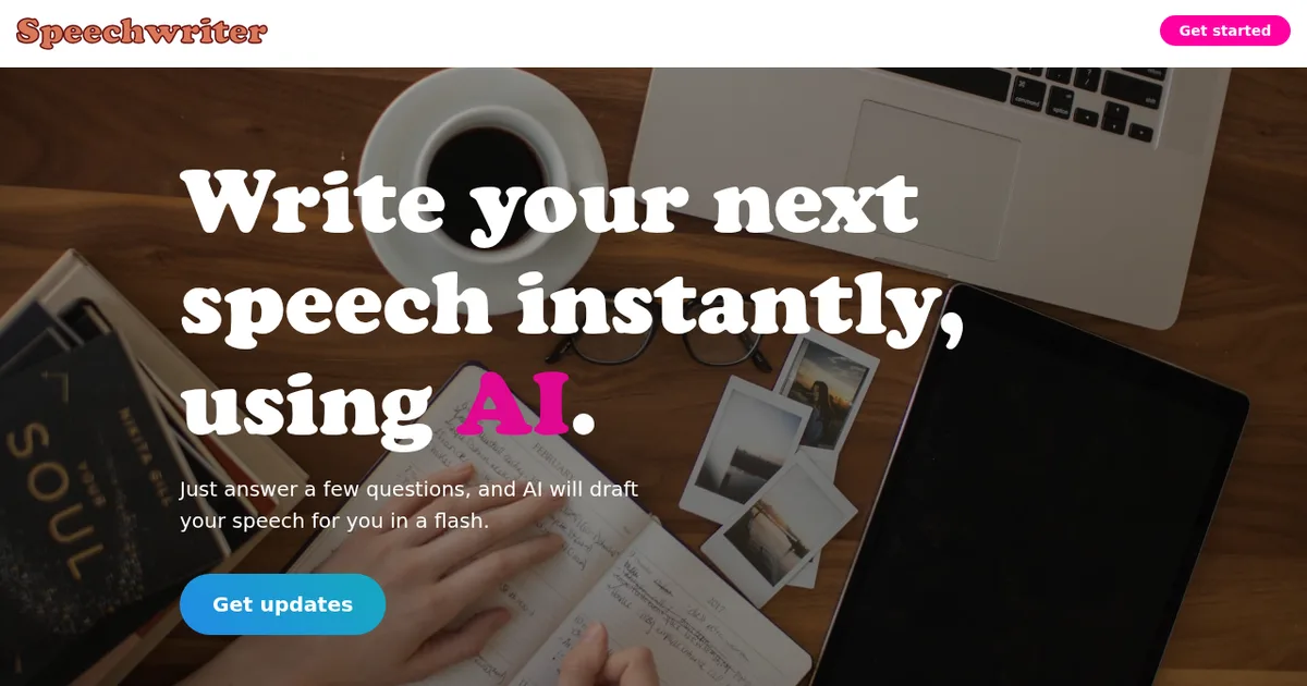Screenshot von Speechwriter AI