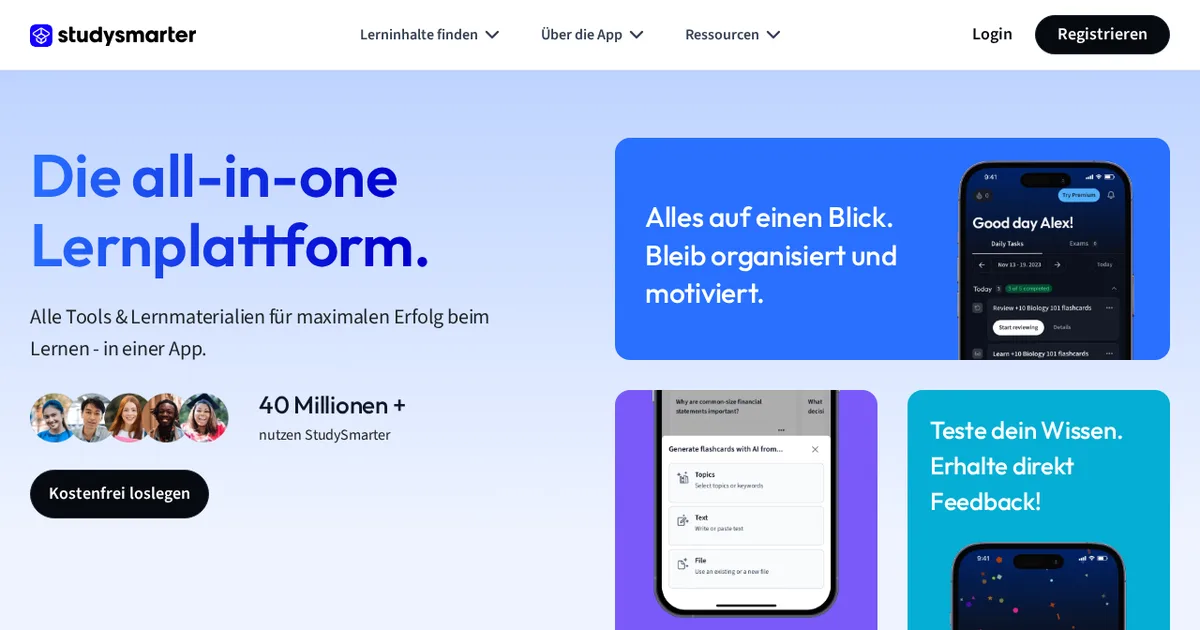 Screenshot von StudySmarter