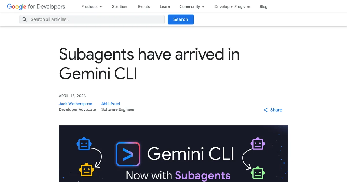 Screenshot von Subagents in Gemini CLI
