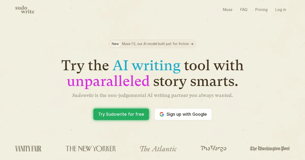 Screenshot von Sudowrite