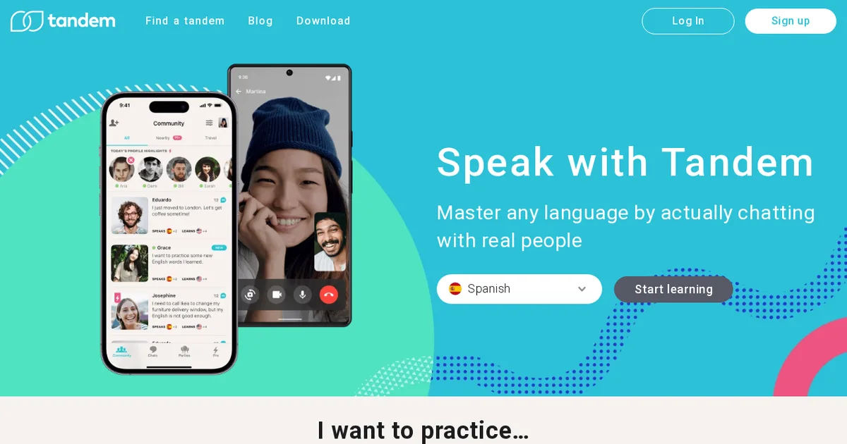 Screenshot von Tandem Language
