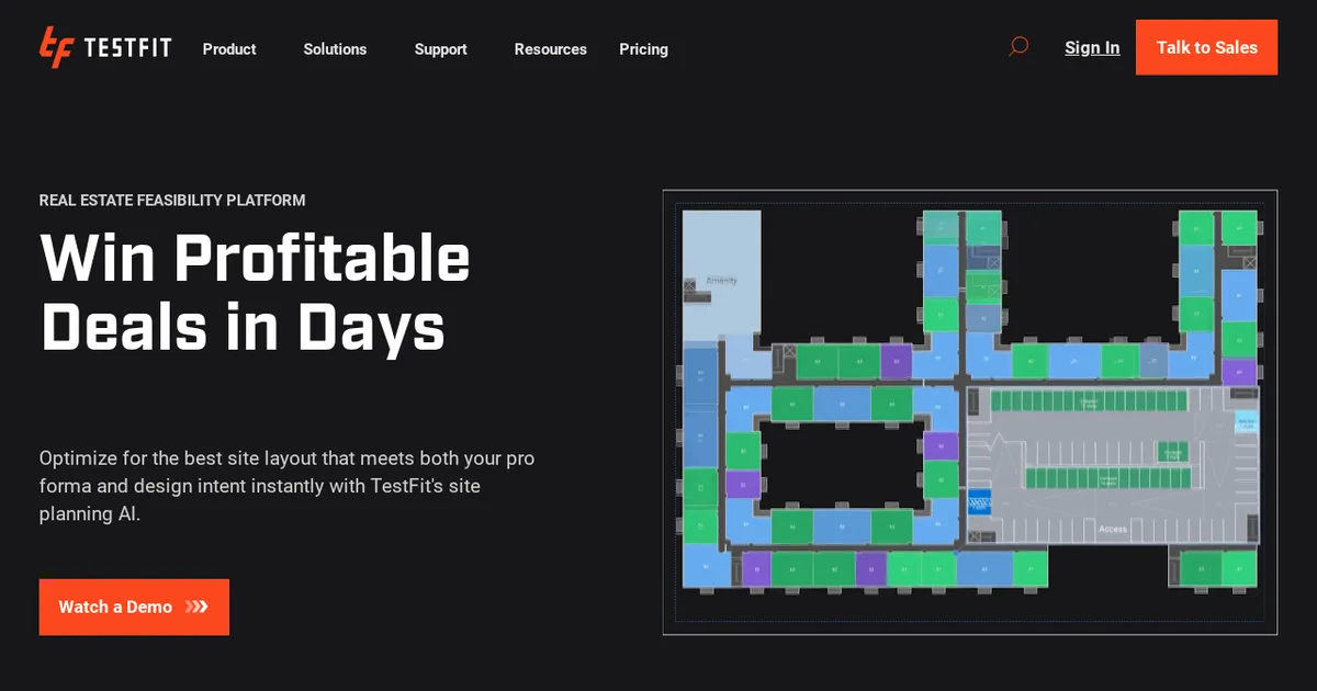Screenshot von TestFit