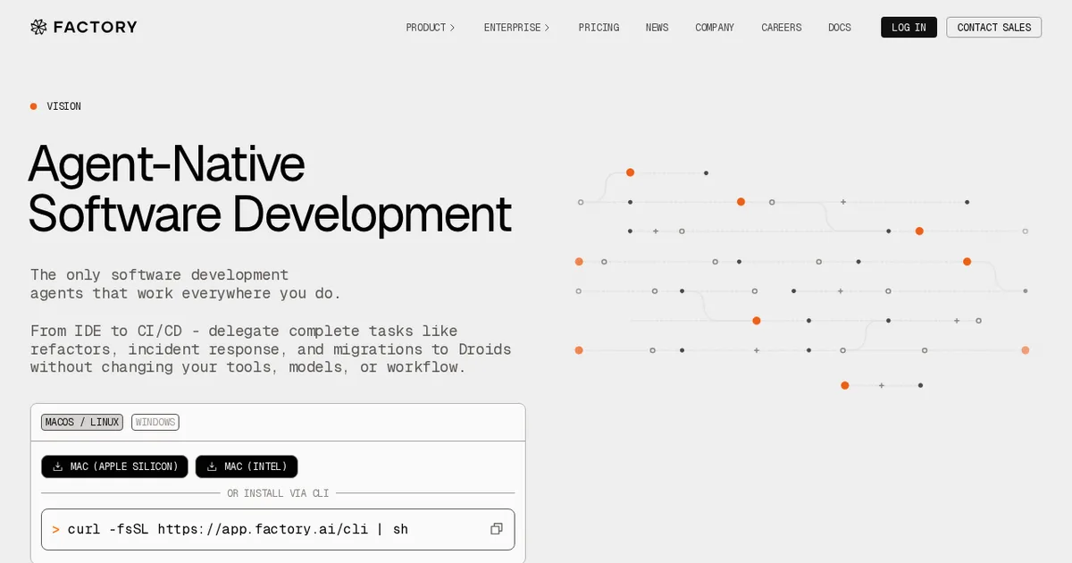 Screenshot von The Factory Desktop App