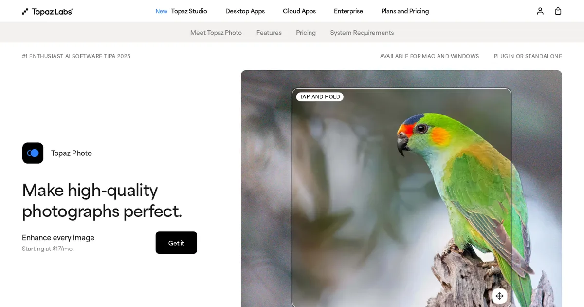 Screenshot von Topaz Photo AI