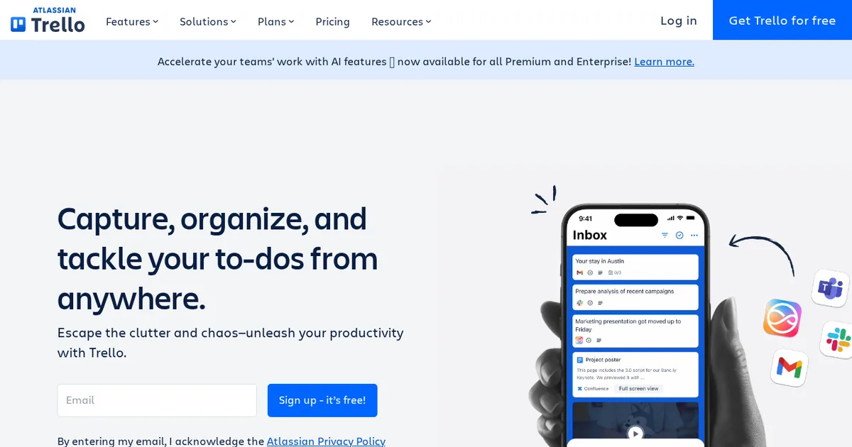 Screenshot von Trello AI
