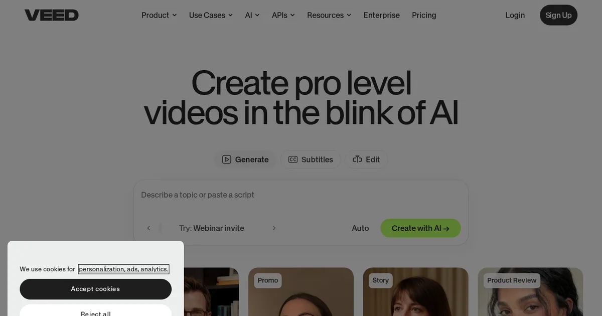 Screenshot von Veed.io