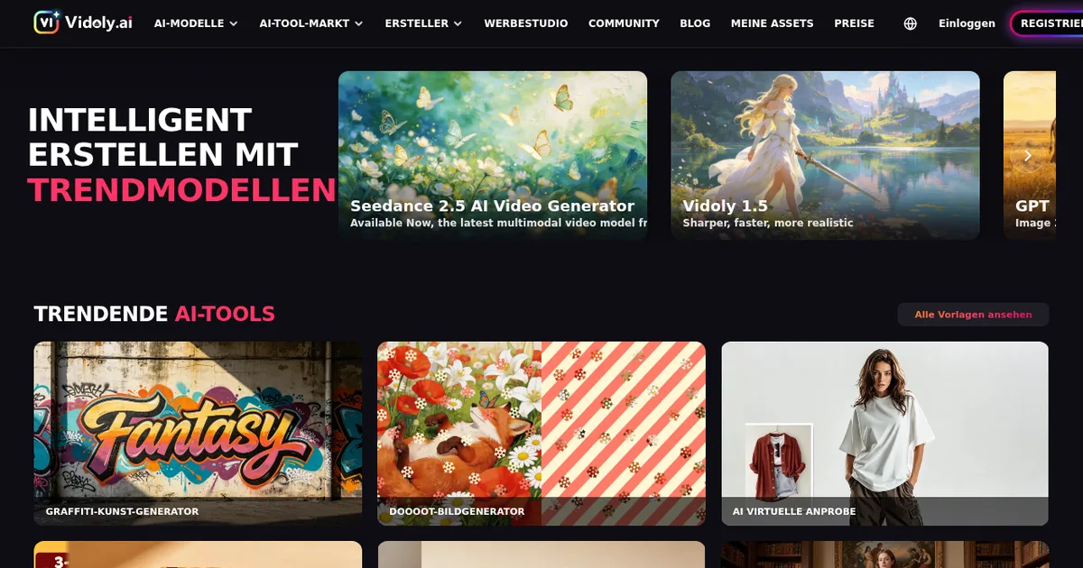 Screenshot von Vidoly AI