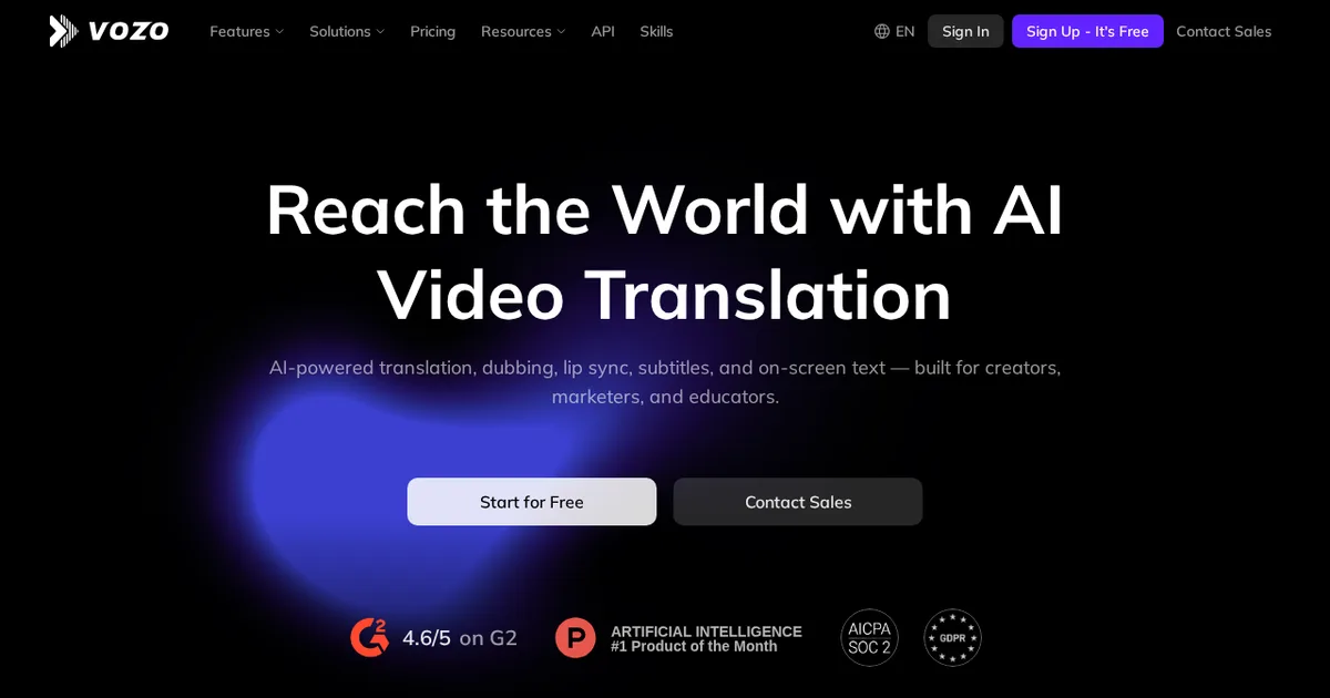 Screenshot von Vozo AI Video Translator
