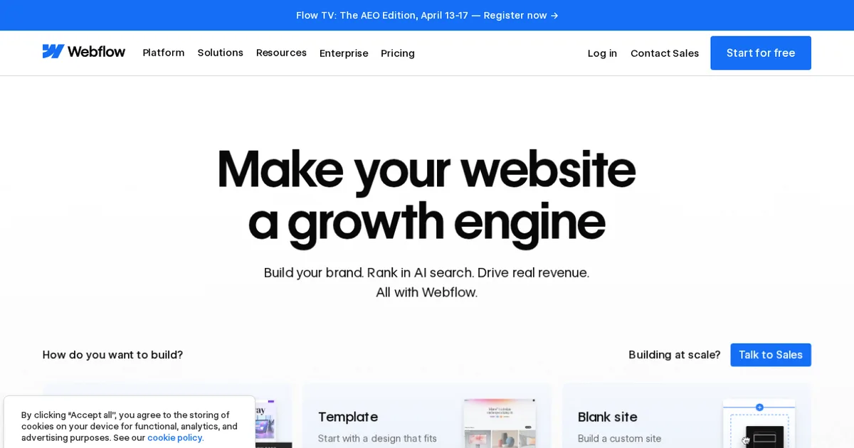 Screenshot von Webflow AI