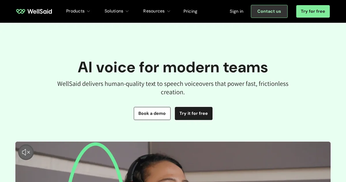 Screenshot von WellSaid Labs