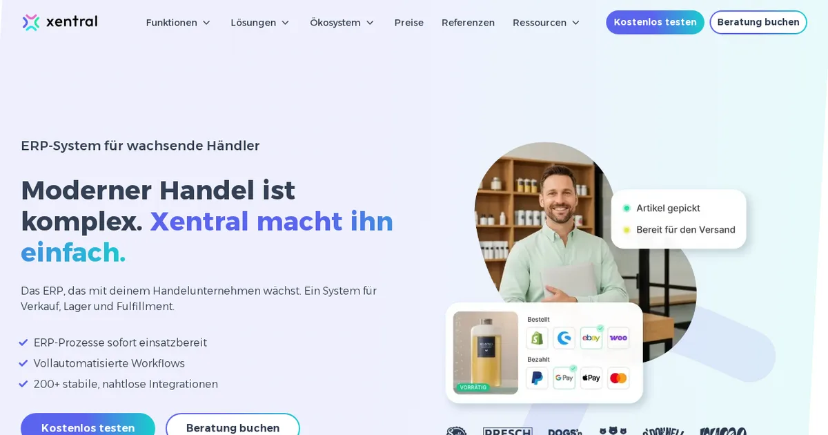 Screenshot von Xentral