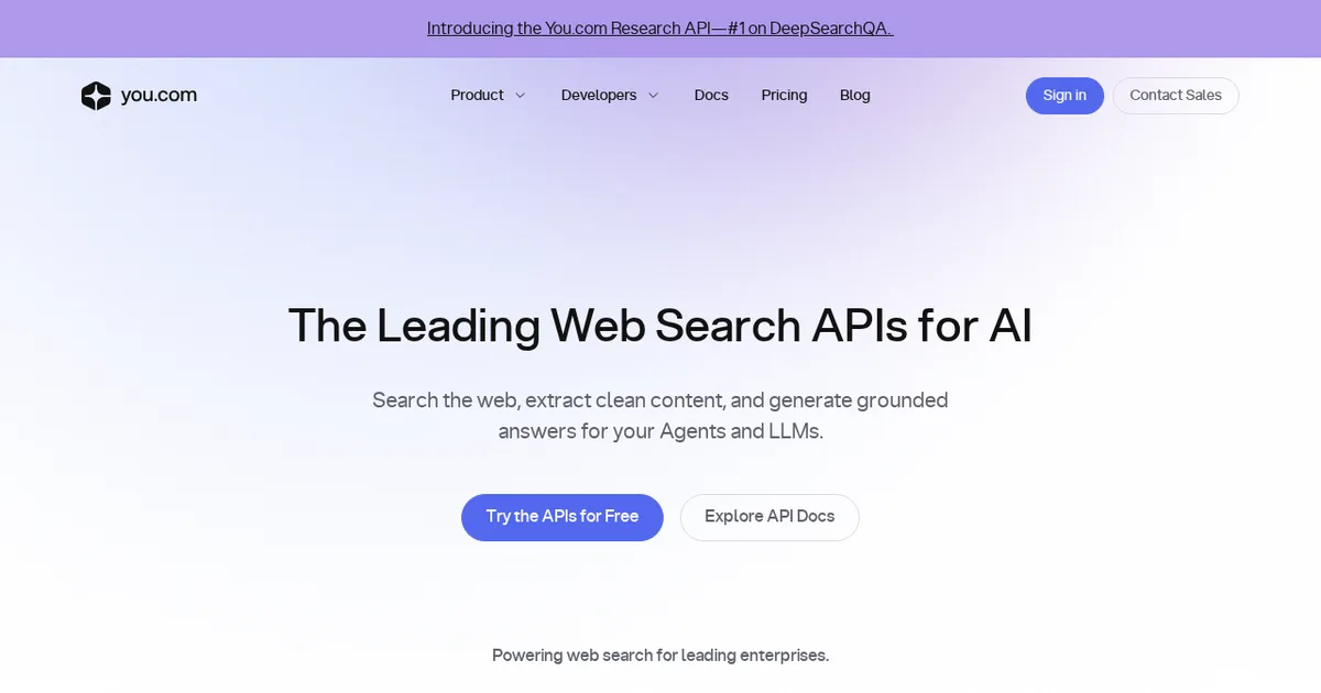 Screenshot von You.com