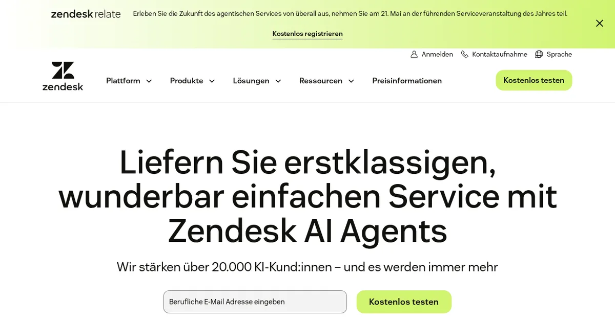 Screenshot von Zendesk AI